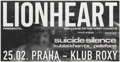 Plakát LIONHEART, SUICIDE SILENCE, KUBLAI KHAN TX, PALEFACE SWISS - Praha
