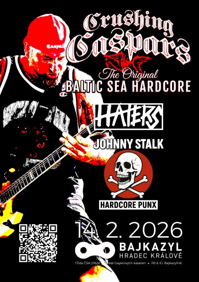 Plakát Nesvatý Valentýn v Bajkazylu - CRUSHING CASPARS (Baltic Sea Hardcore, DE) + HATERS + JOHNNY STALK