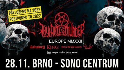 Plakát THY ART IS MURDER, MALEVOLENCE, KING 810, JUSTICE FOR THE DAMNED, ALLUVIAL - Brno