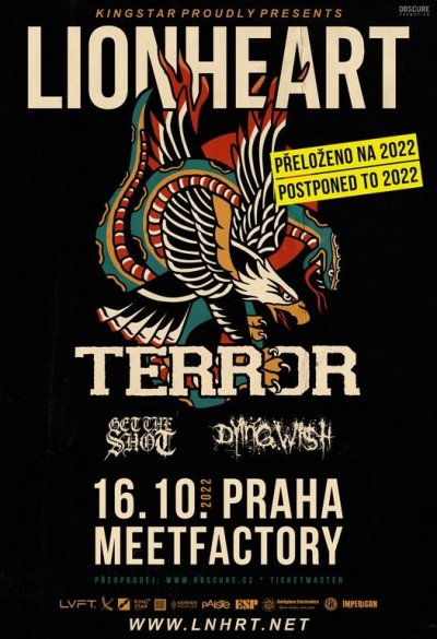 Plakát LIONHEART, TERROR, GET THE SHOT, DYING WISH - Praha