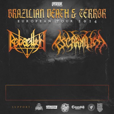 Plakát Rebaelliun, Escarnium a Brutally Deceased v Praze