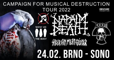 Plakát NAPALM DEATH, DOOM, SIBERIAN MEAT GRINDER, SHOW ME THE BODY - Brno