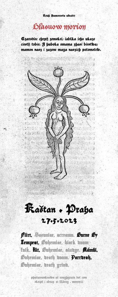 Plakát "HLASUOW MORION" w/ Flirt (de), Borne By Tempest (cz), Łūt (cz), Námöl (cz), Yarrdesh (cz)