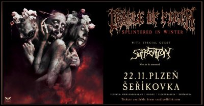 Plakát Cradle of Filth, Suffocation - Plzeň
