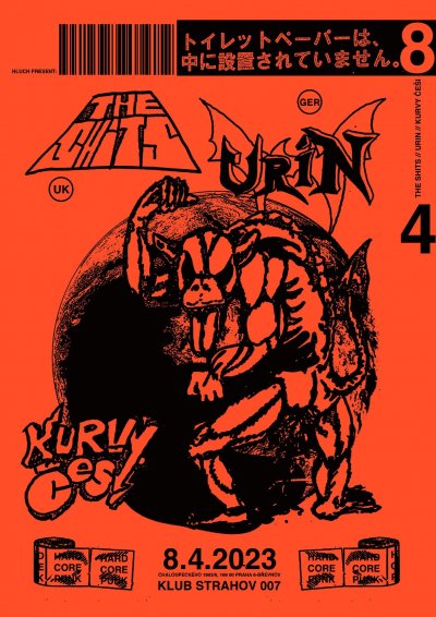 Plakát The Shits / Urin / Kurvy Češi